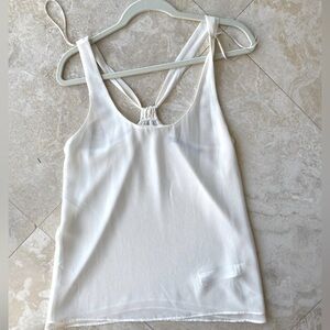 Zara Trafaluc off white/cream/ivory racerback blouse with unique back - M